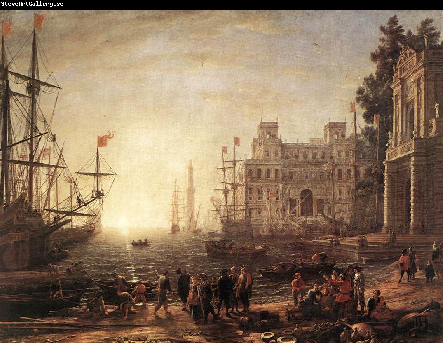 Claude Lorrain Port Scene with the Villa Medici dfg